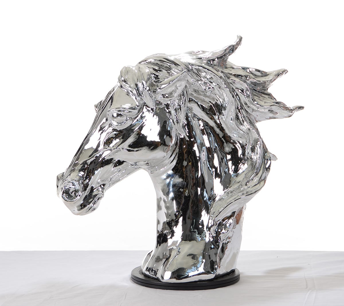Modern Head Sculpture - Silver Horse