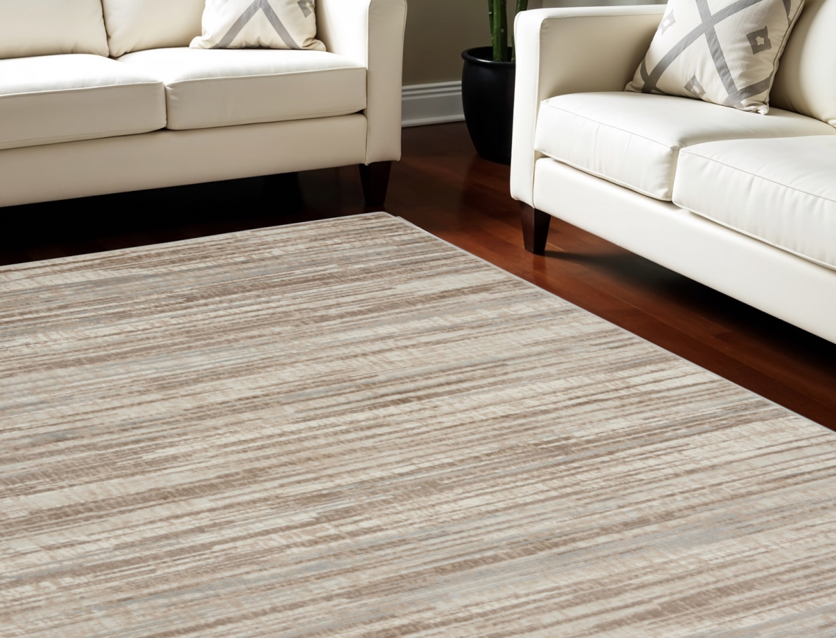 555941 9 x 12 ft. Abstract Non Skid Rectangle Area Rug, Ivory & Gray