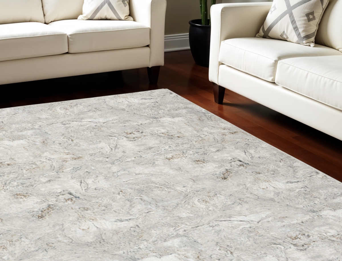 551432 9 x 12 ft. Abstract Non Skid Rectangle Area Rug, Gray & Brown