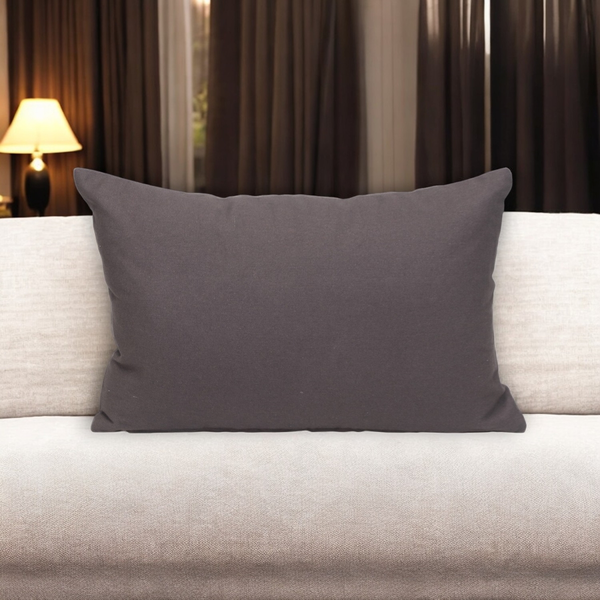 529180 12 x 18 in. Gray Cotton Throw Pillow