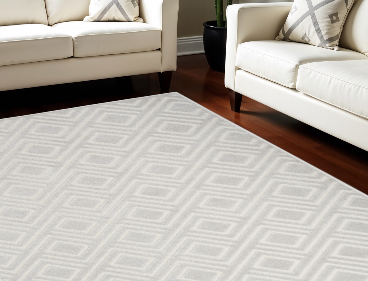 564111 7 x 9 ft. Geometric Rectangle Area Rug, Gray