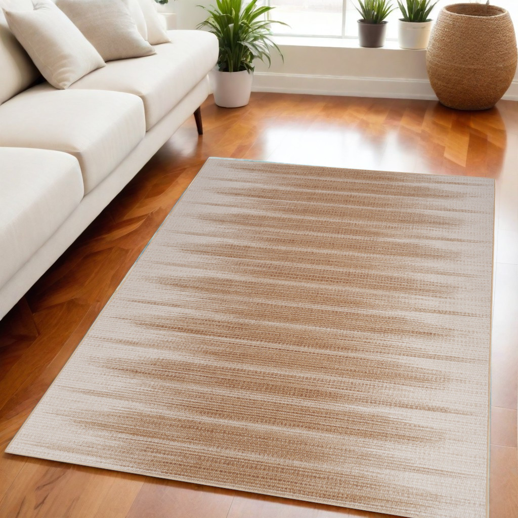 546480 5 x 7 ft. Ombre Distressed Non Skid Rectangle Area Rug, Brown