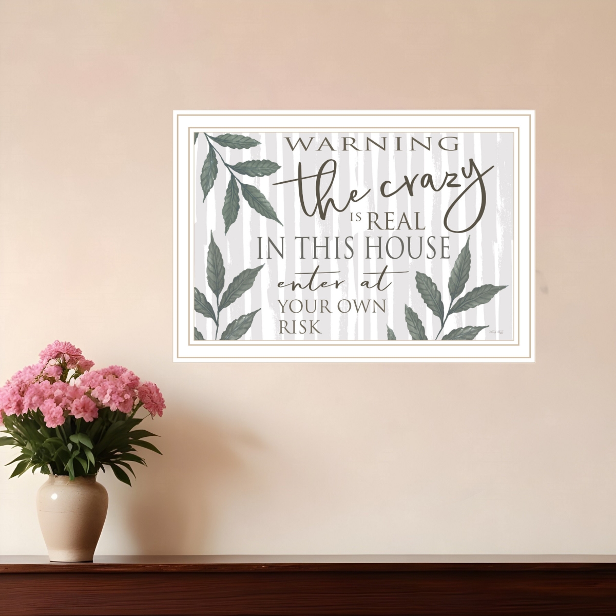 529756 The Crazy is Real White Framed Print Wall Art