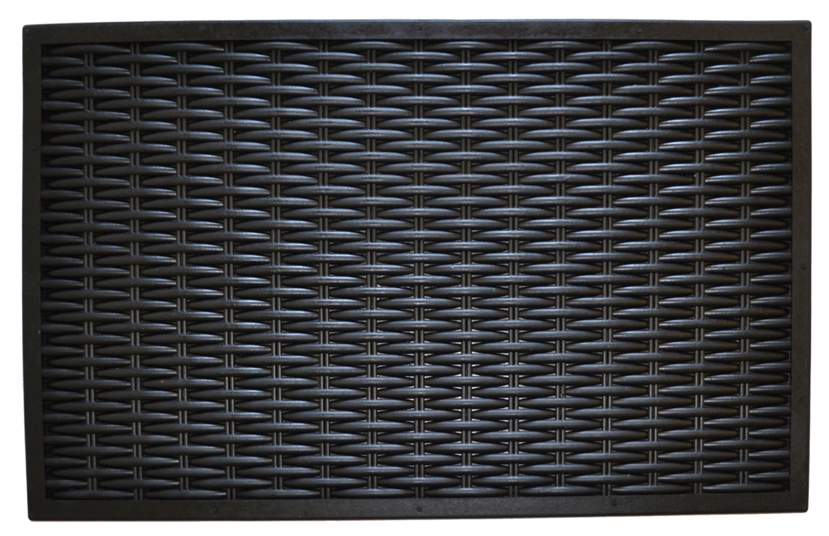 Picture of HomeRoots 573979 Rectangle Modern Style 18 x 30 in. Black Rubber Outdoor Door Mat
