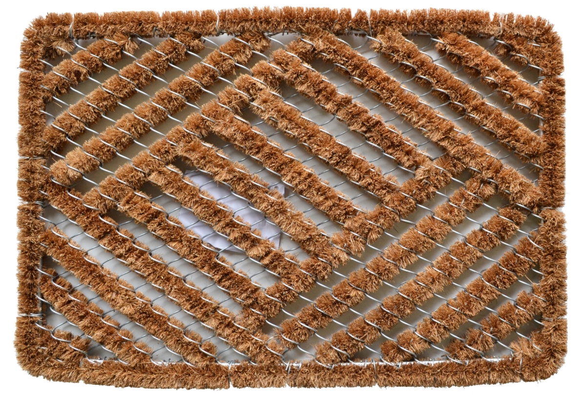 Picture of HomeRoots 576965 Modern 16 x 24 in. Brown Coir Geometric Outdoor Door Mat