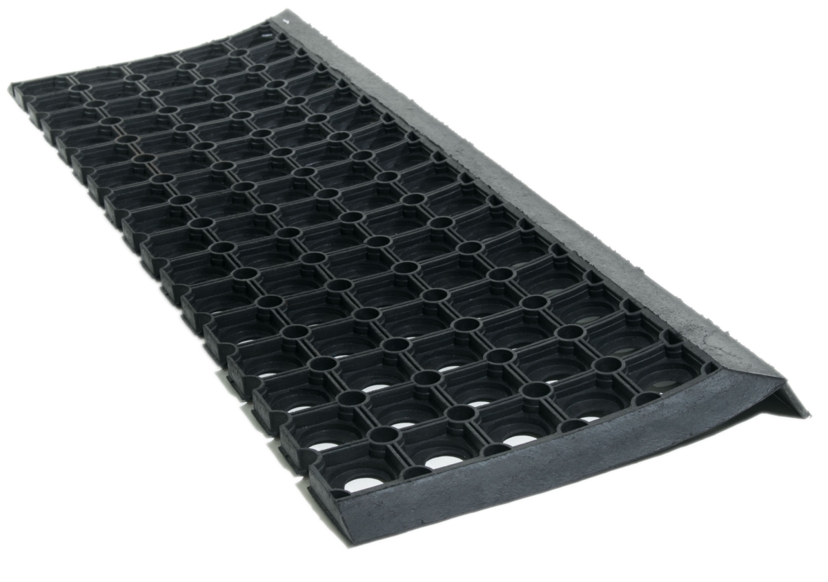 Picture of HomeRoots 576947 Modern 10 x 30 in. Black Rubber Outdoor Door Mat