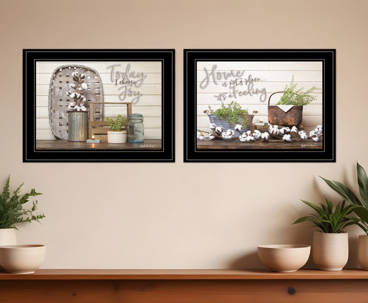 407922 Choose Joy Black Framed Print Wall Art - Set of 2
