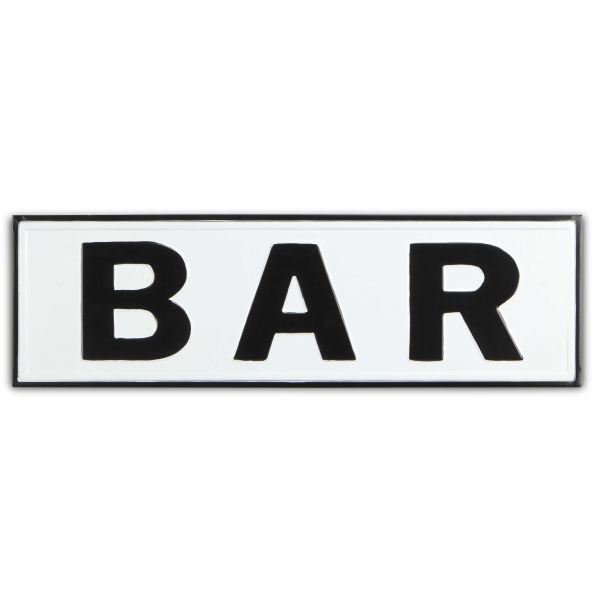 487535 8 x 25 in. White & Black Handcrafted Bar Metal Wall Decor