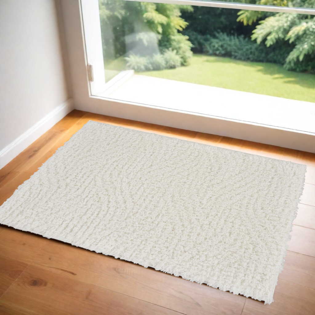 572352 2 x 3 ft. Abstract Power Loom Rectangle Area Rug, Ivory