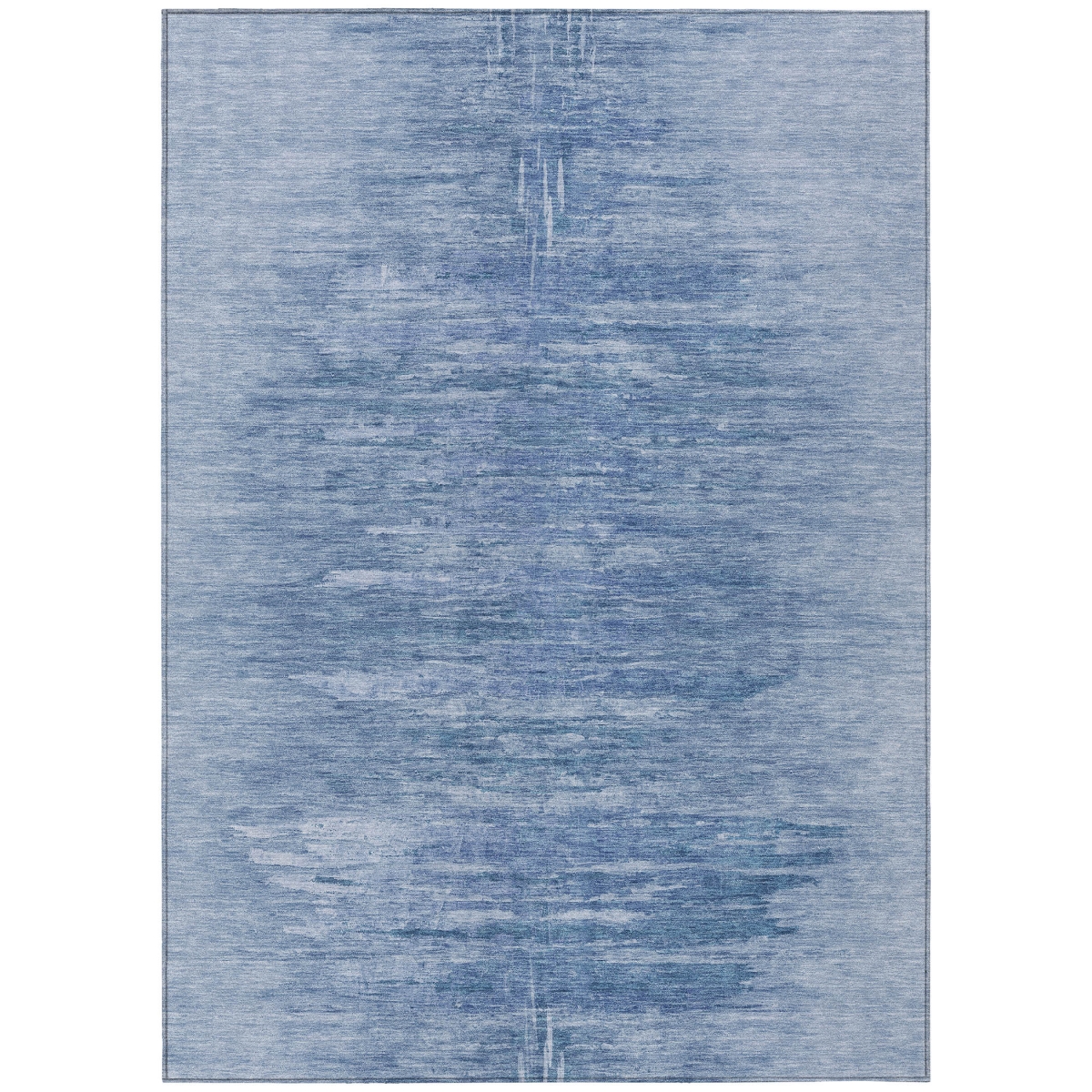 587633 5 x 8 ft. Abstract Washable Indoor & Outdoor Rectangle Area Rug, Denim Blue & Sky Blue