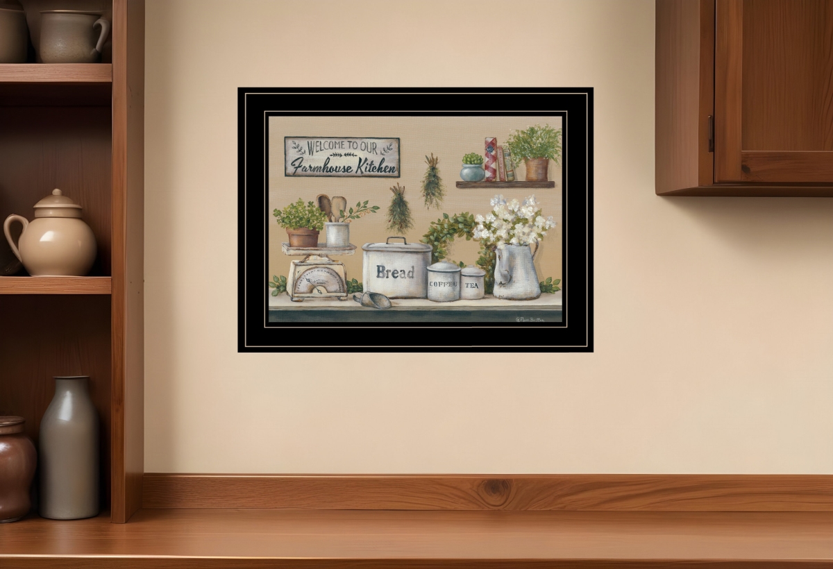 406805 Garden Farmhouse Kitchen Black Framed Print Wall Art