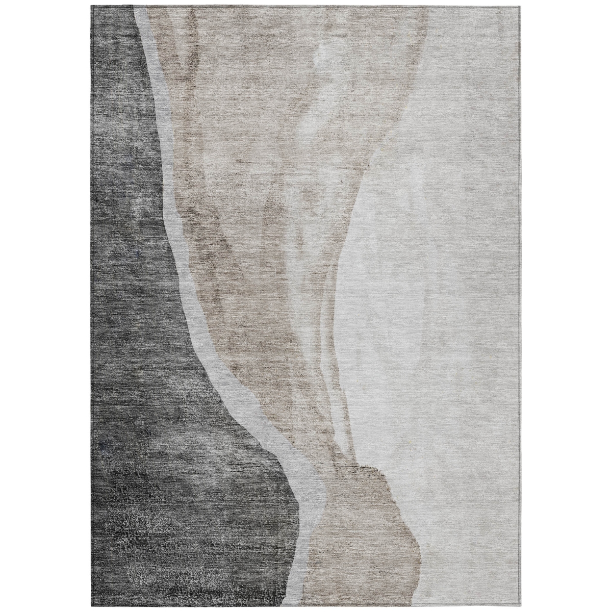 580775 8 x 10 ft. Abstract Washable Indoor & Outdoor Rectangle Area Rug, Charcoal, Gray & Taupe