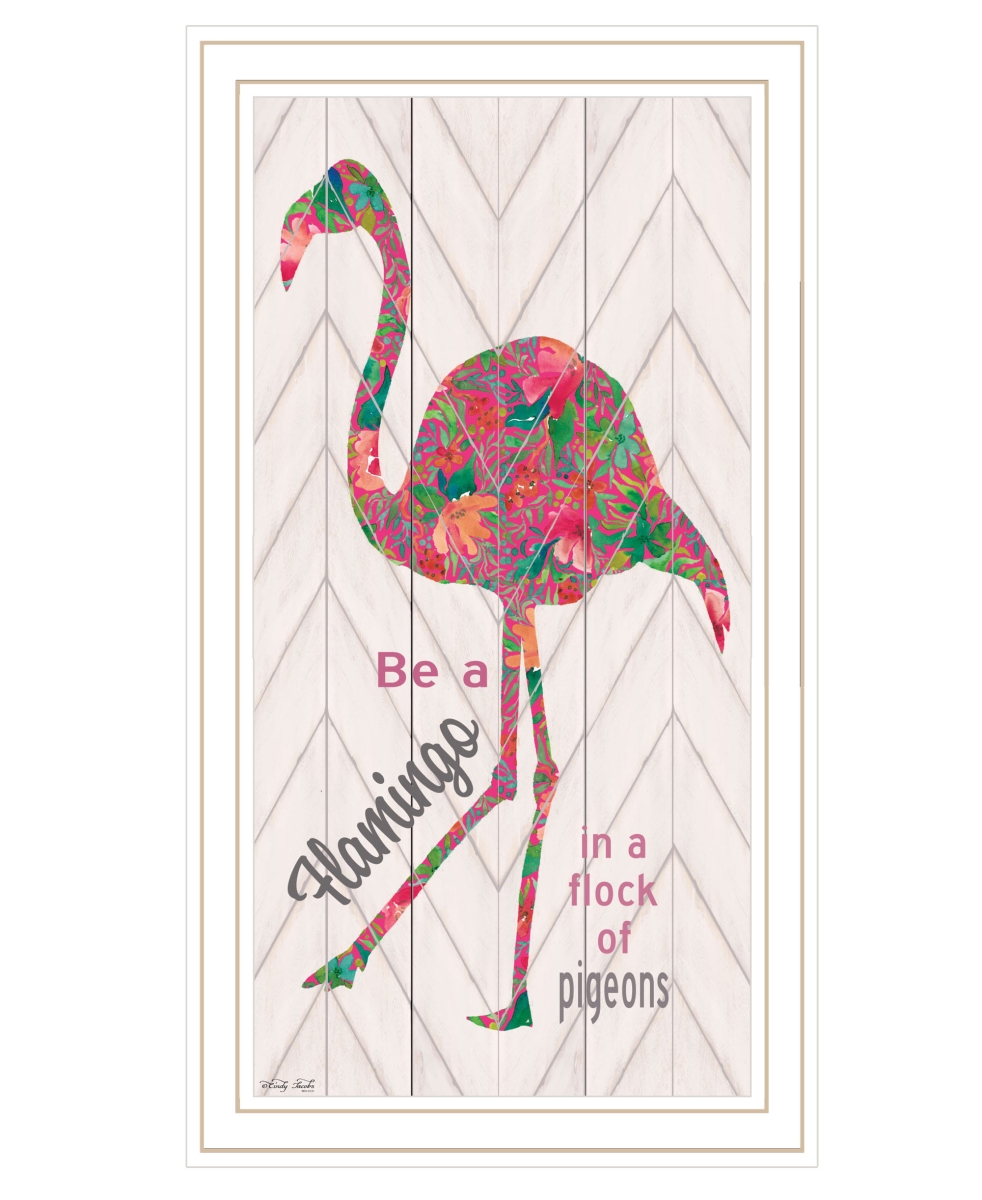 529783 Be A Flamingo White Grooved Frame Print Wall Art