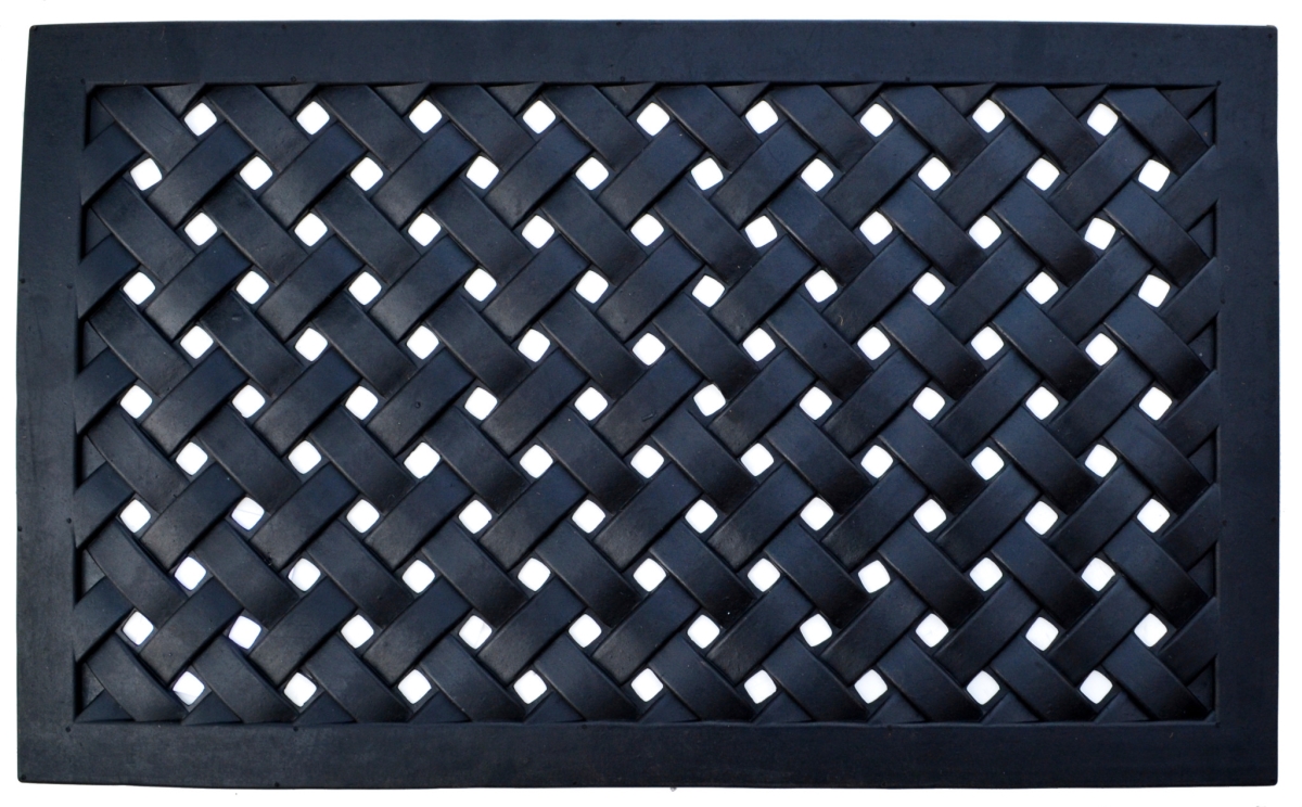 573973 Rectangle 18 x 30 in. Black Rubber Outdoor Door Mat