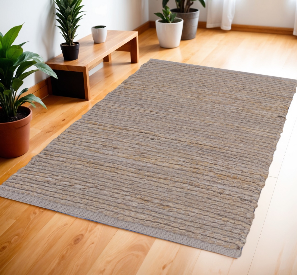 569876 4 x 6 ft. Hand Woven Rectangle Area Rug, Gray