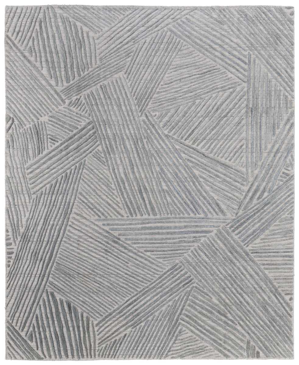 567024 10 x 14 ft. Abstract Hand Woven Rectangle Area Rug, Green & Ivory