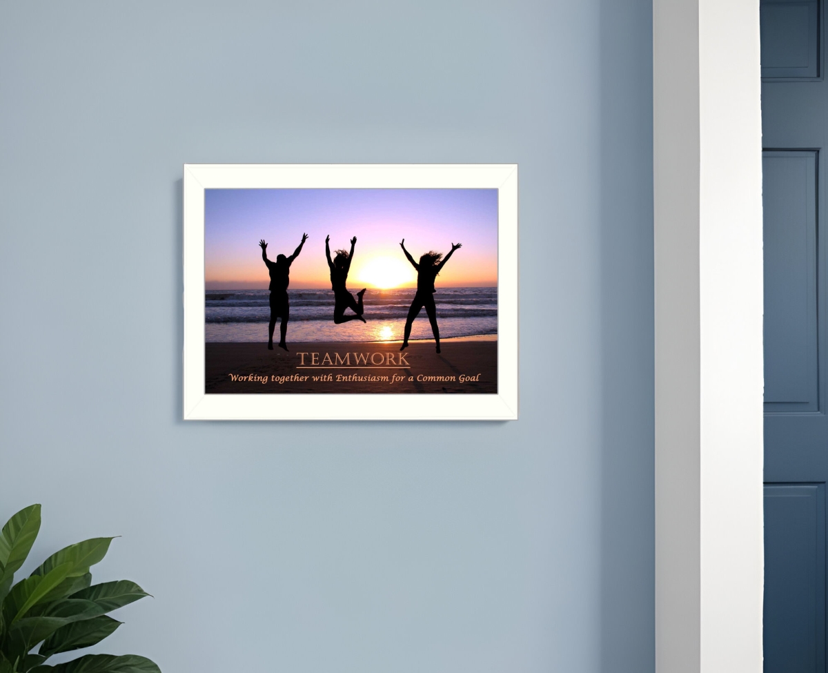 415559 Teamwork White Framed Print Wall Art