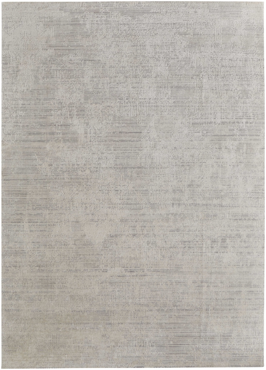 566850 10 x 14 ft. Abstract Hand Woven Worn Faded Rectangle Area Rug, Gray & Ivory