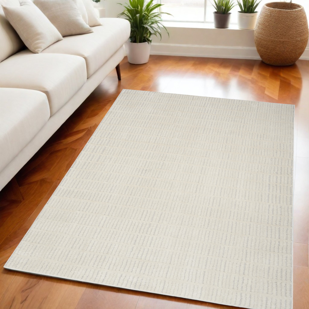 550591 5 x 7 ft. Abstract Rectangle Area Rug, Ivory & Gray