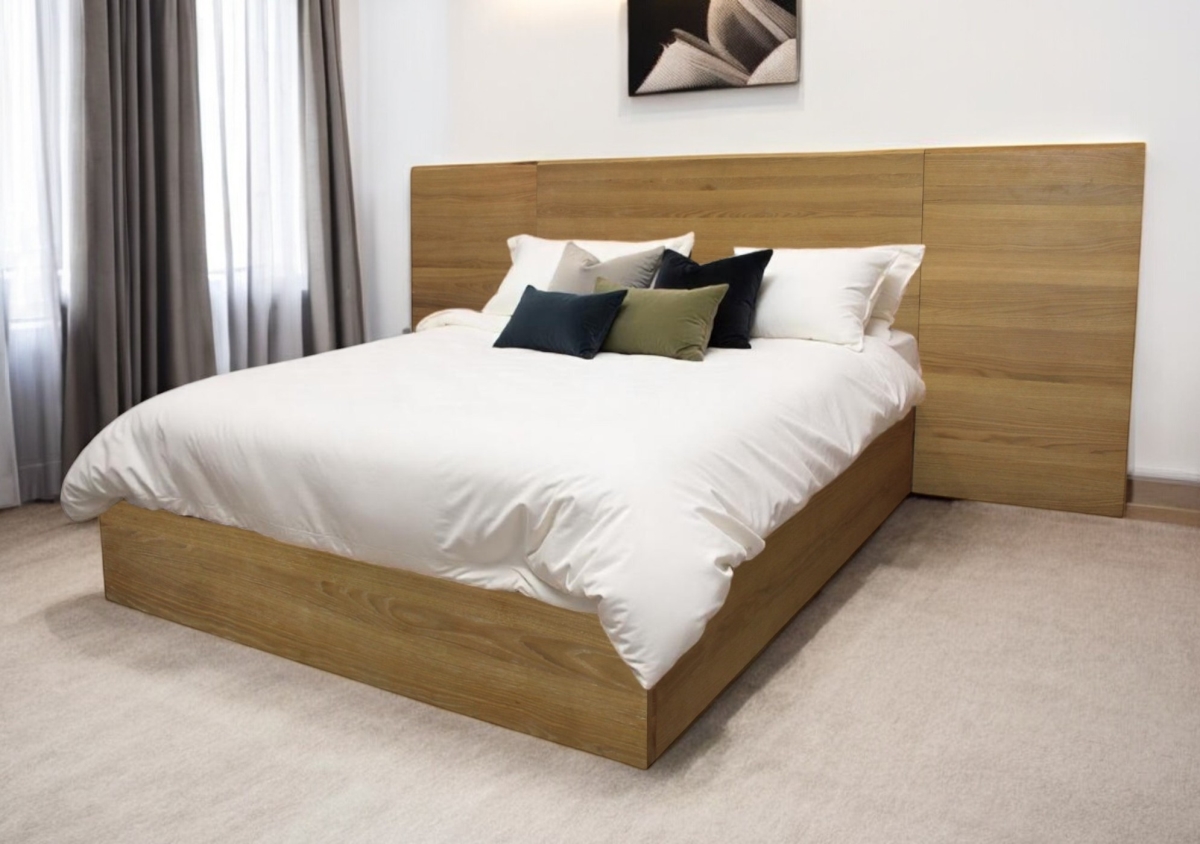 558193 Natural Wood Queen Size Bed Frame