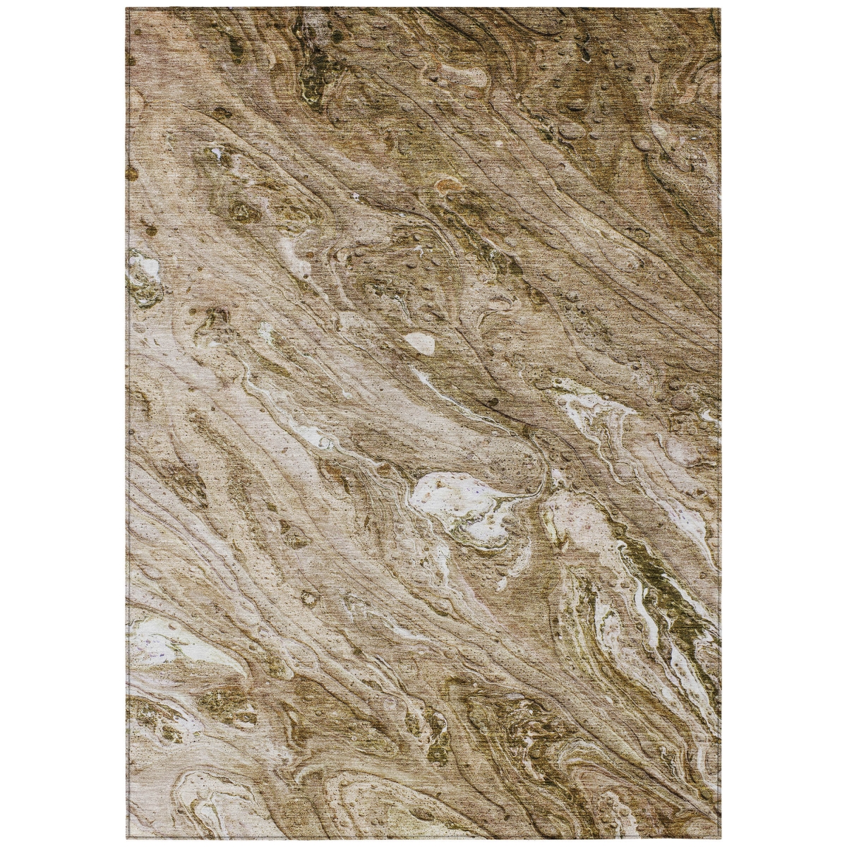 579680 5 x 8 ft. Abstract Washable Indoor & Outdoor Rectangle Area Rug, Brown, Tan & Beige