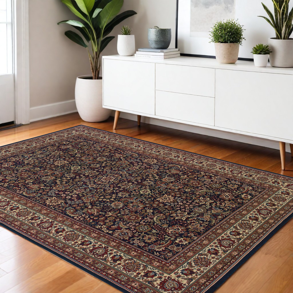 574296 4 x 6 ft. Oriental Rectangle Area Rug, Blue & Red