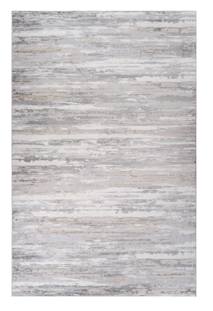 558957 5 x 8 ft. Abstract Worn Faded Rectangle Area Rug, Beige & Gray