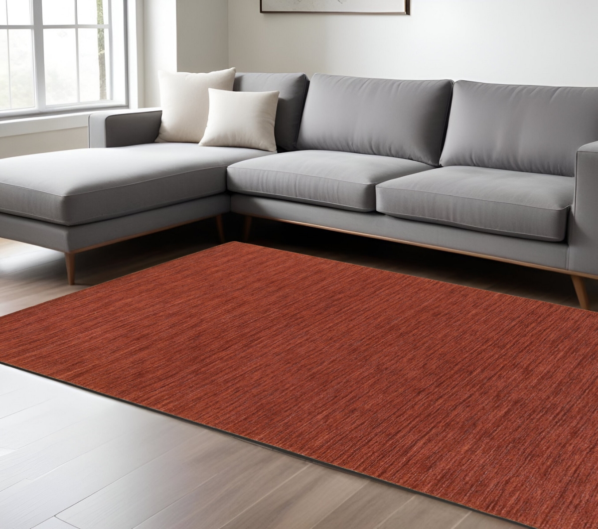 576221 6 x 9 ft. Wool Hand Tufted Rectangle Area Rug, Rust