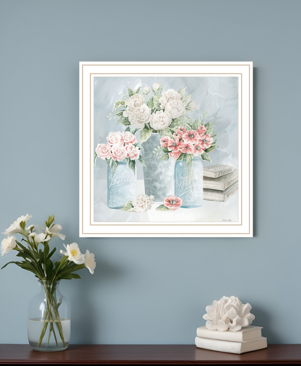 529733 Pastel Peonies Pretties White Framed Print Wall Art