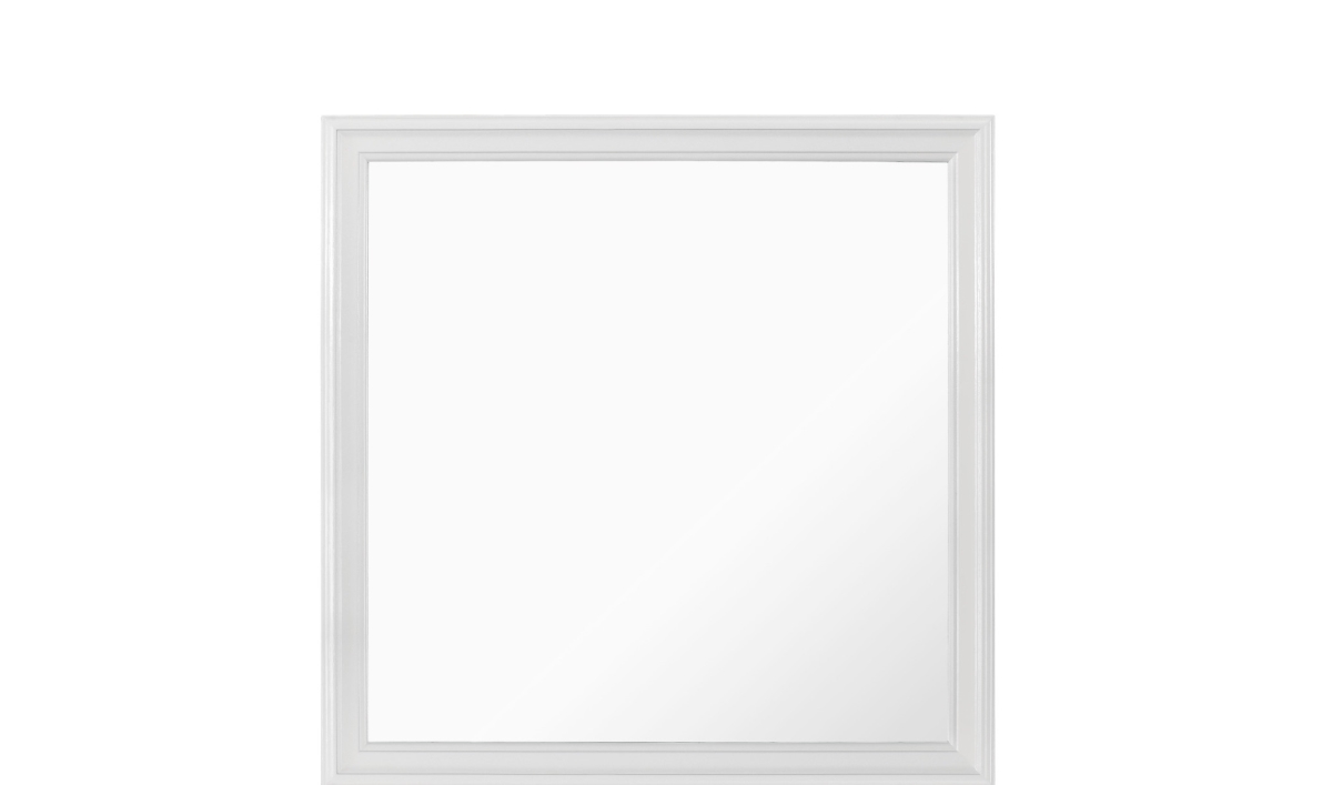 Picture of HomeRoots 478624 38 in. White Square Wood Framed Accent Mirror