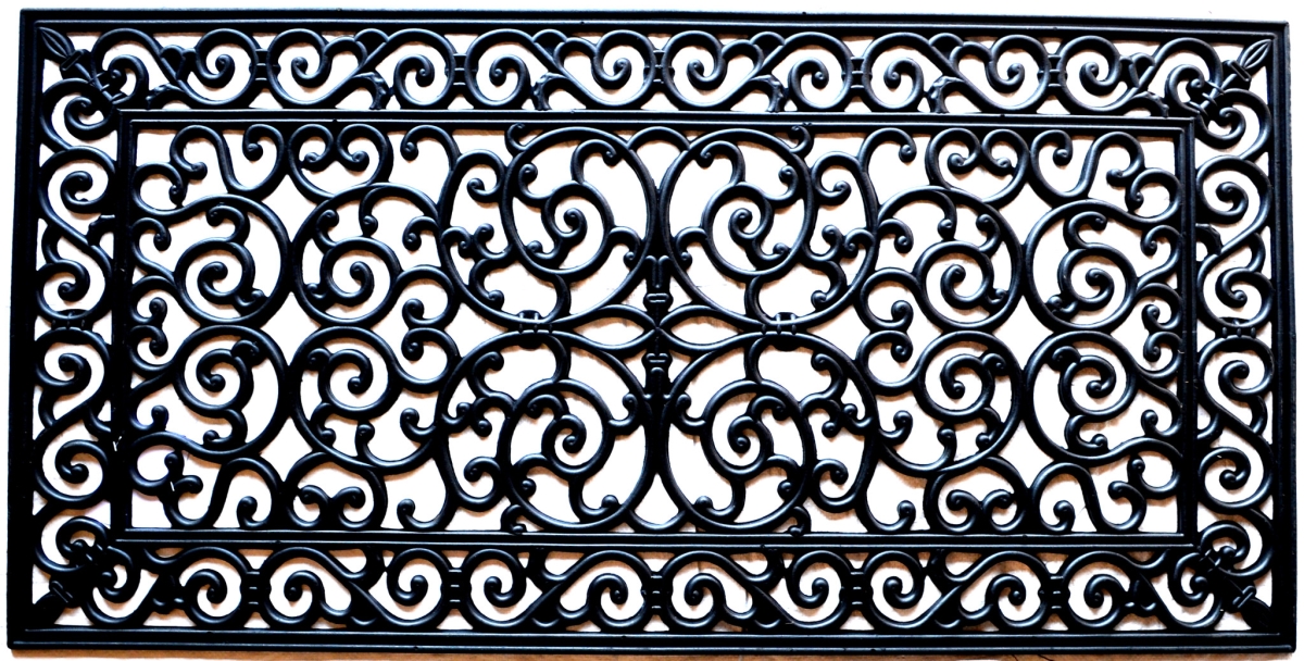 Black Rubber Outdoor Door Mat - 24 x 48 in. - Durable & Waterproof
