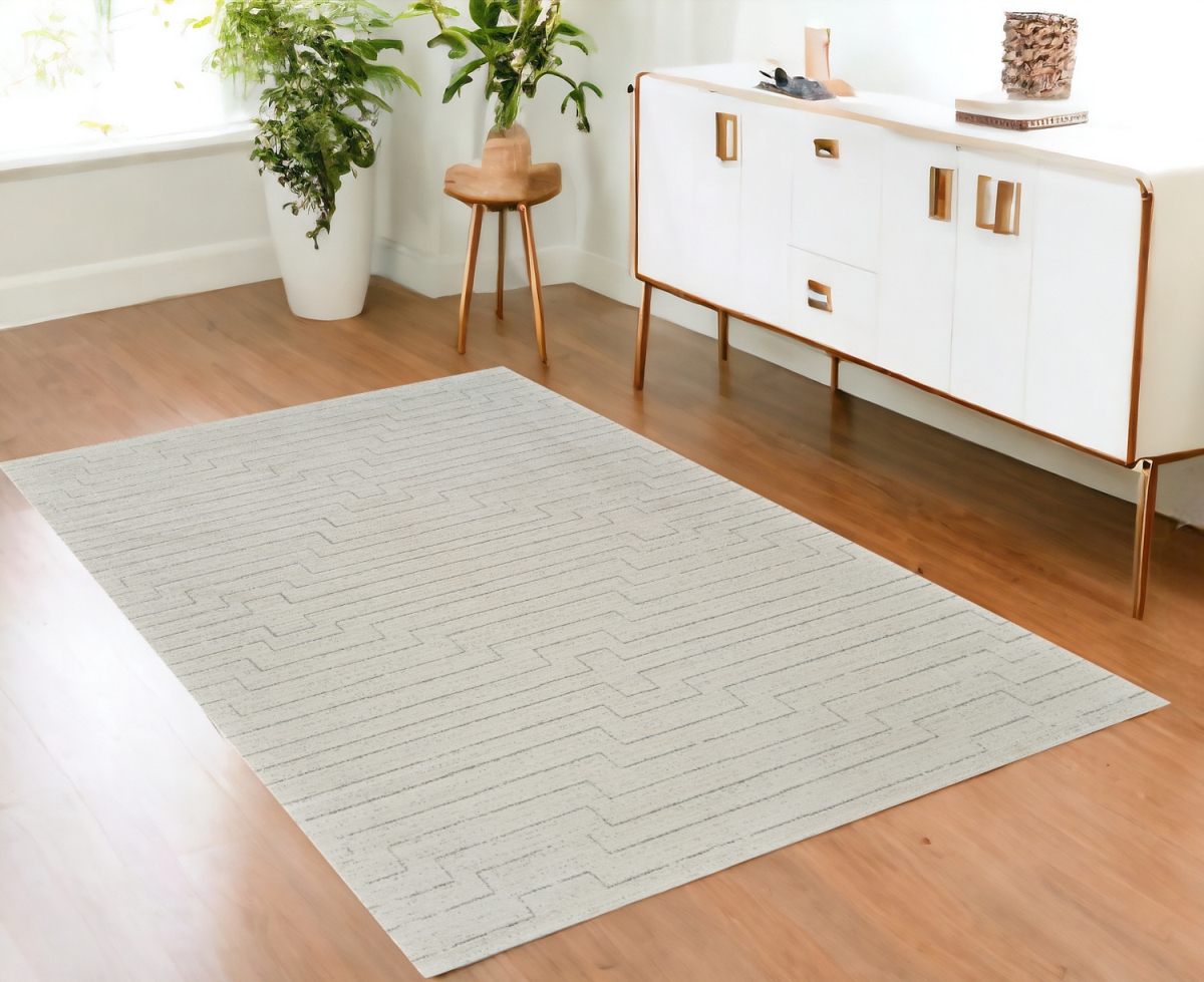 559115 4 x 6 ft. Abstract Distressed Rectangle Area Rug, Cream & Beige