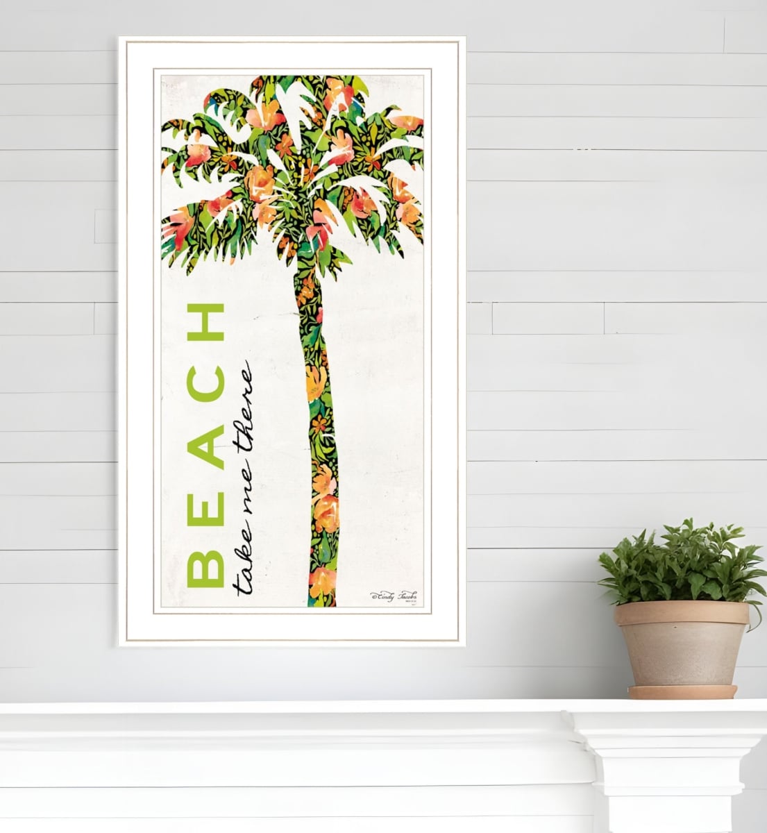 529788 Beach Take Me There White Framed Print Wall Art