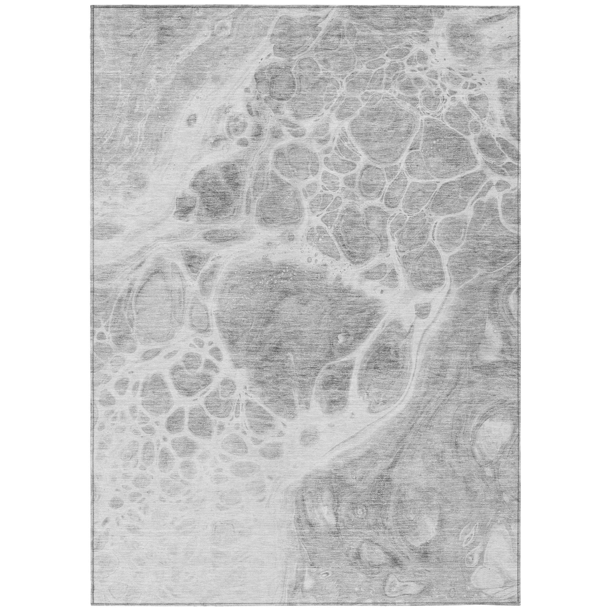 581503 3 x 5 ft. Nautical Washable Indoor & Outdoor Rectangle Area Rug, Gray, Silver & Ivory