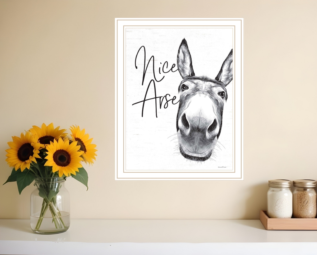 530075 Nice Arse White Framed Print Bathroom Wall Art