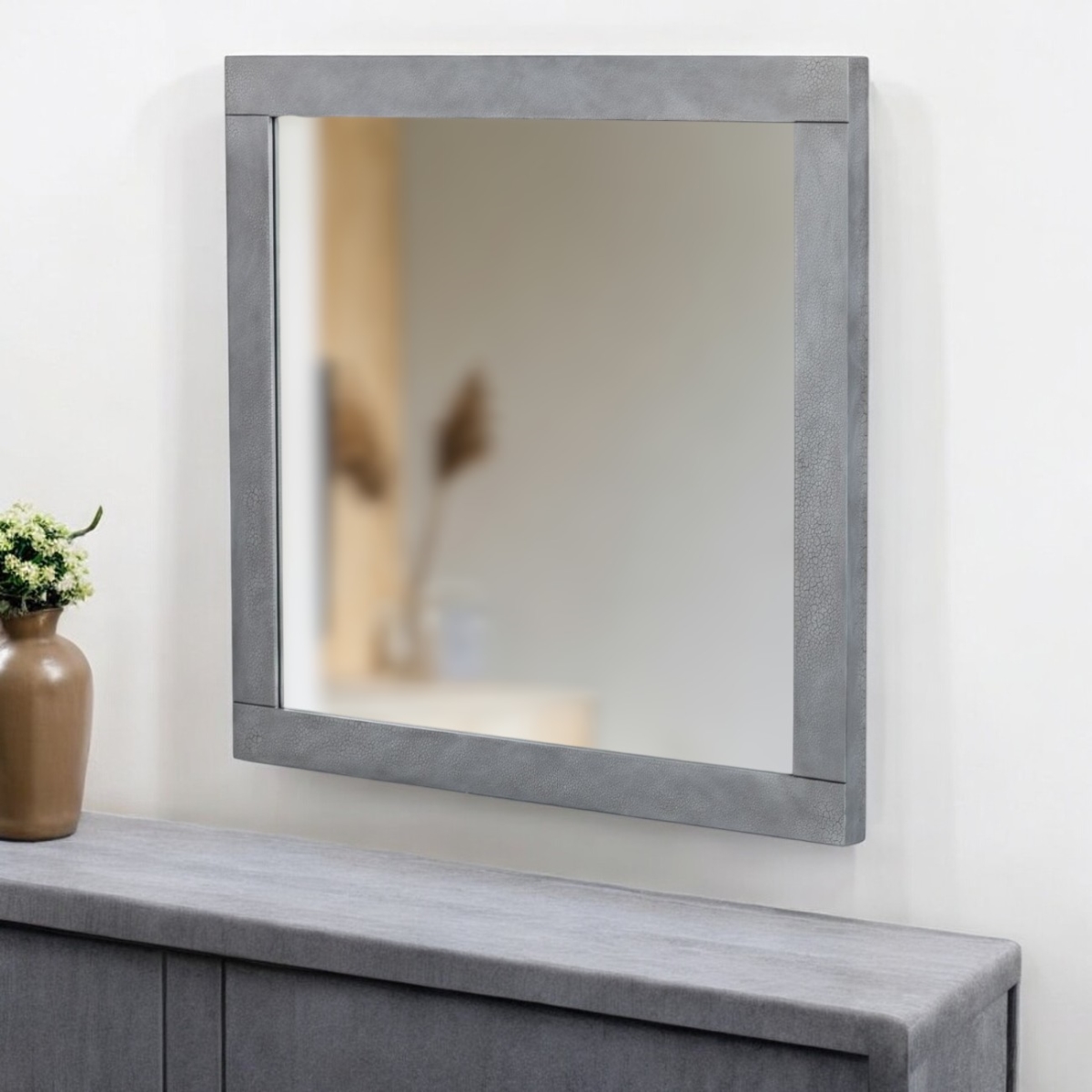 Picture of HomeRoots 510888 35 in. Gray Wood Framed Accent Mirror