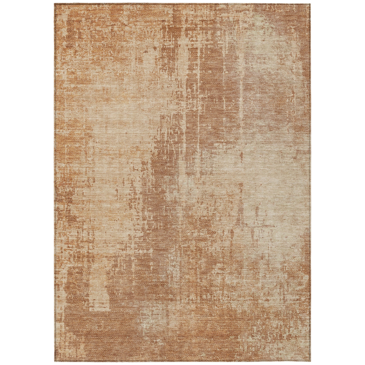 587311 8 x 10 ft. Abstract Washable Indoor & Outdoor Rectangle Area Rug, Terra Cotta & Copper