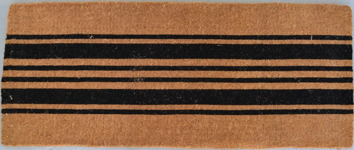 573922 24 x 60 in. Brown & Black Coir Striped Outdoor Door Mat