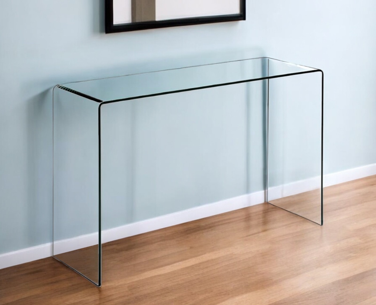 555119 47 in. Clear Glass Block Console Table