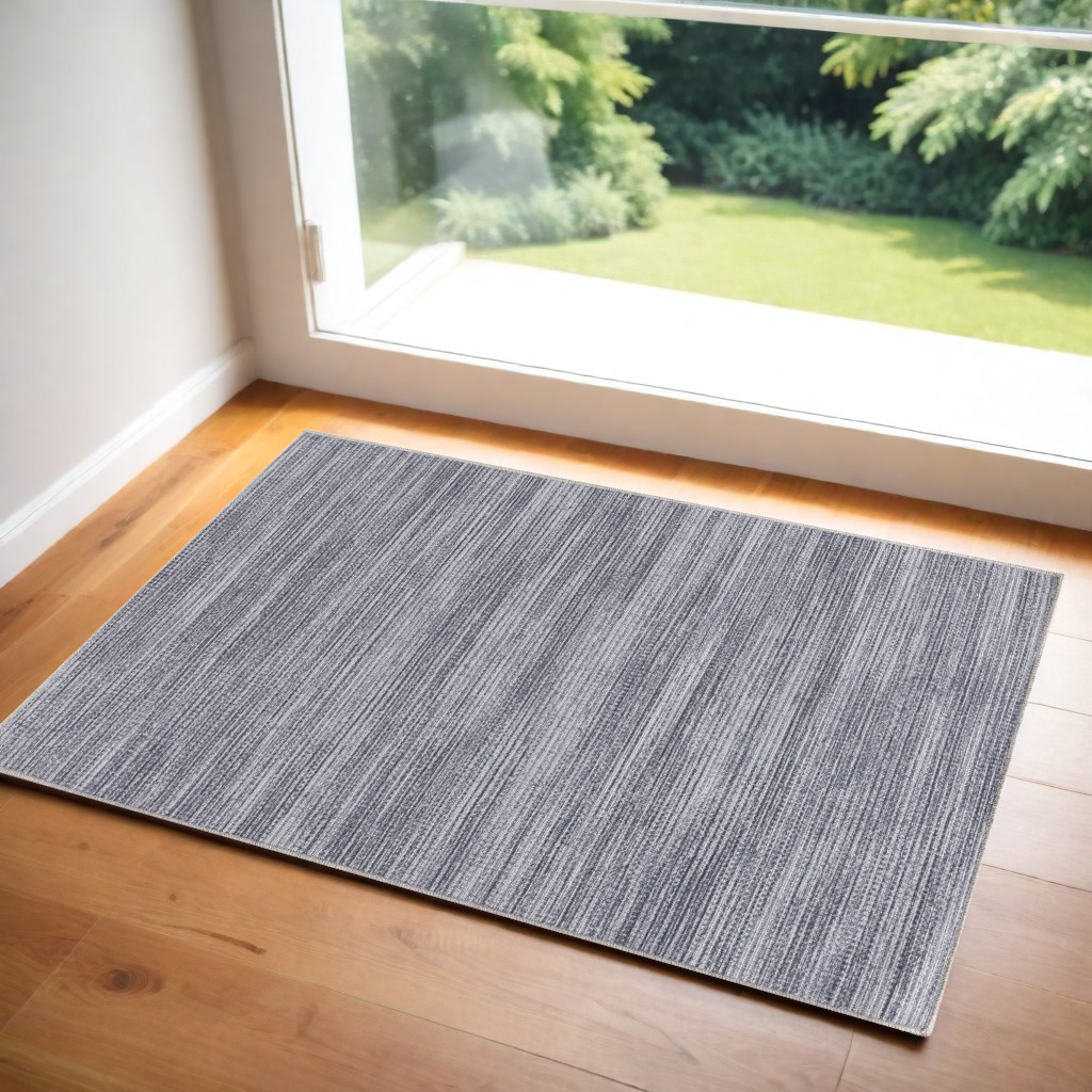 545998 3 x 5 ft. Abstract Power Loom Washable Non Skid Rectangle Area Rug, Gray & White