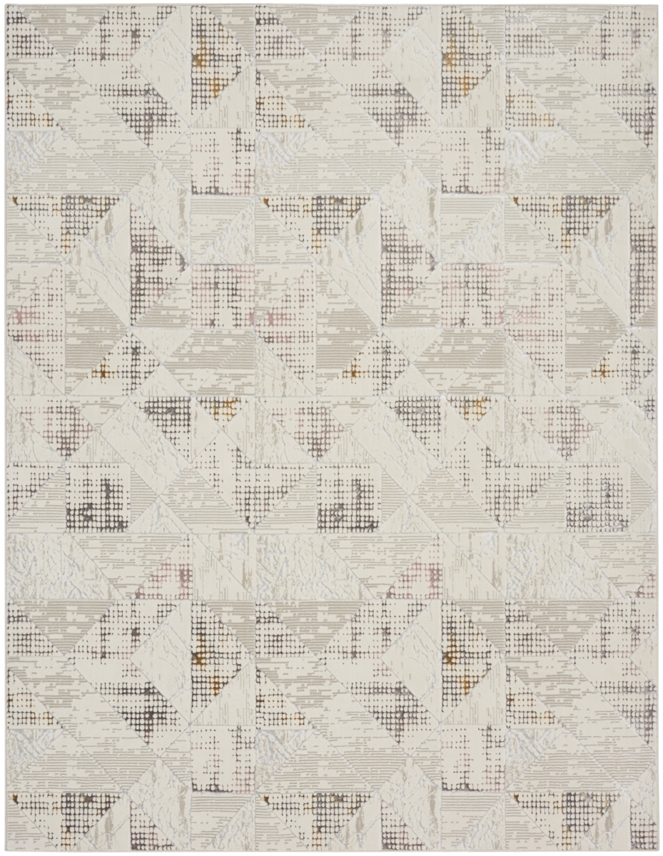 554879 8 x 10 ft. Abstract Non Skid Rectangle Area Rug, Beige, Ivory & Gray