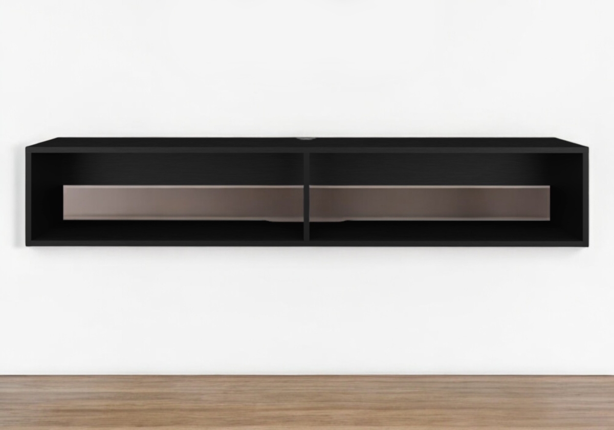 569213 59 in. Black Floating Mount TV Stand