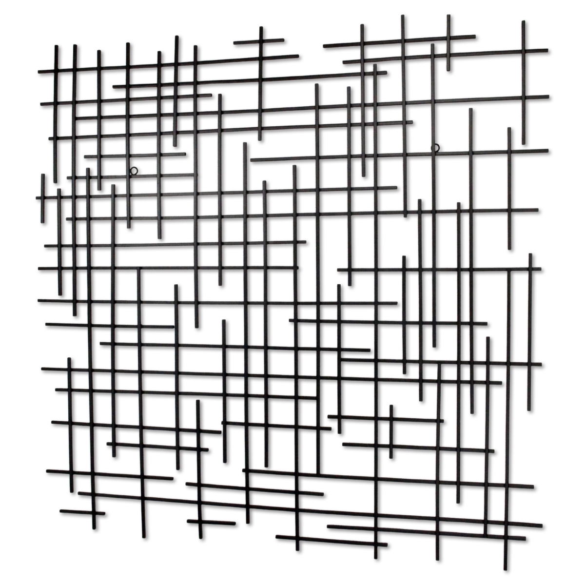483373 38 x 38 in. Geometric Metal Hanging Dimensional Sculpture, Black