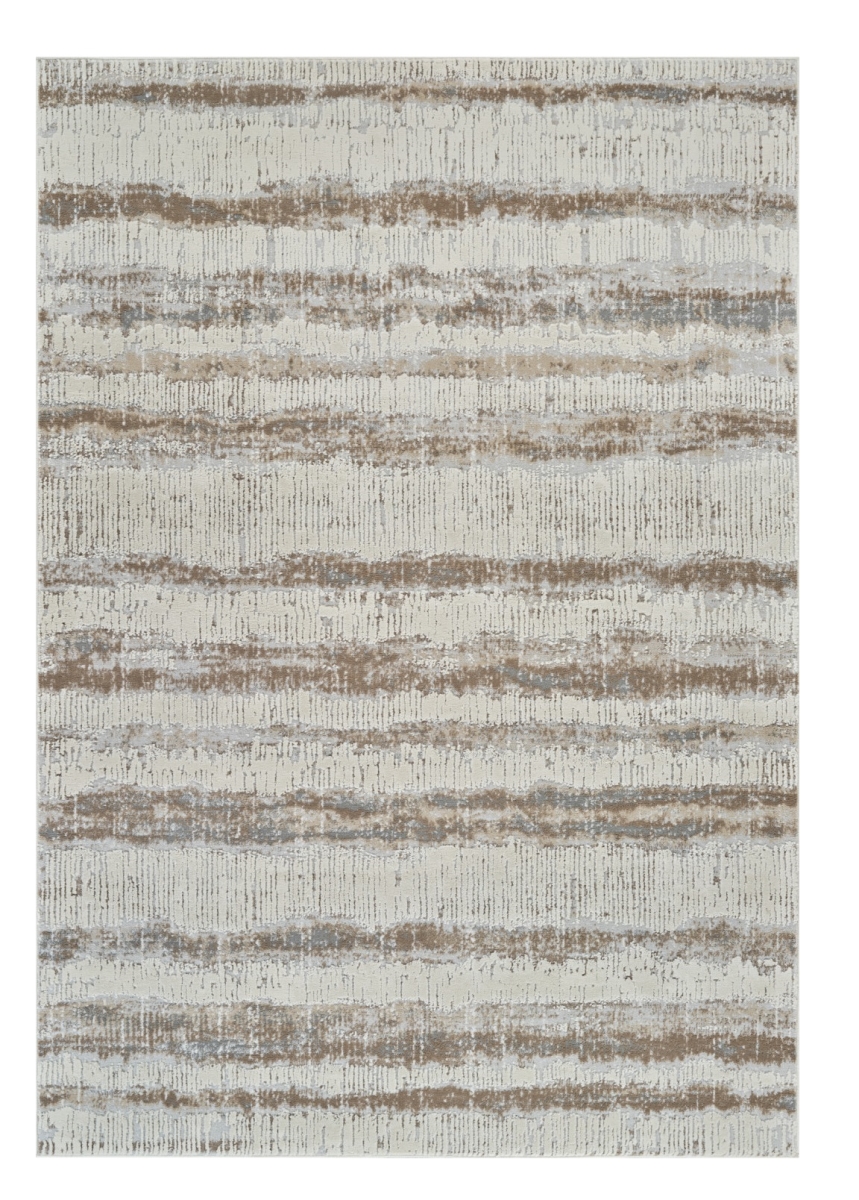 558890 7 x 10 ft. Abstract Non Skid Rectangle Area Rug, Beige & Brown