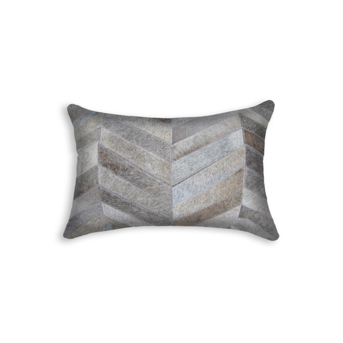 316881 12 x 20 in. Cowhide Pillow - Gray