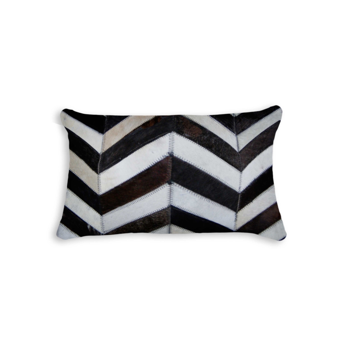 316887 12 x 20 in. Cowhide Pillow - Chocolate & Natural