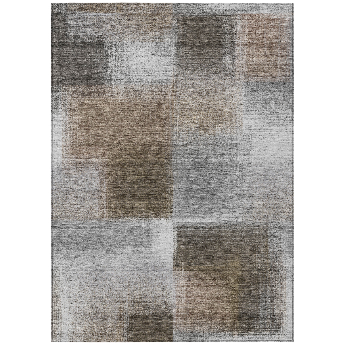 584300 9 x 12 ft. Abstract Washable Indoor & Outdoor Rectangle Area Rug, Silver, Gray & Beige