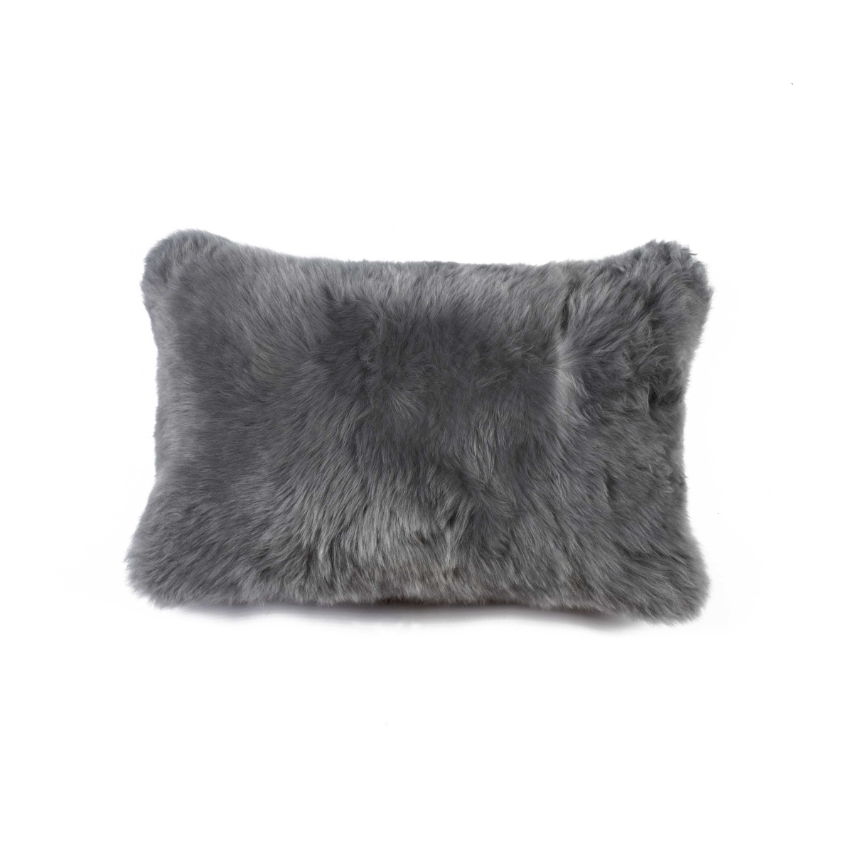 12 x 20 in. Sheepskin Pillow - Gray
