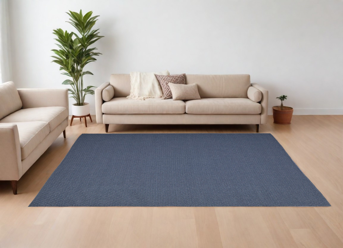 567769 9 x 12 ft. Hand Woven Rectangle Area Rug, Blue