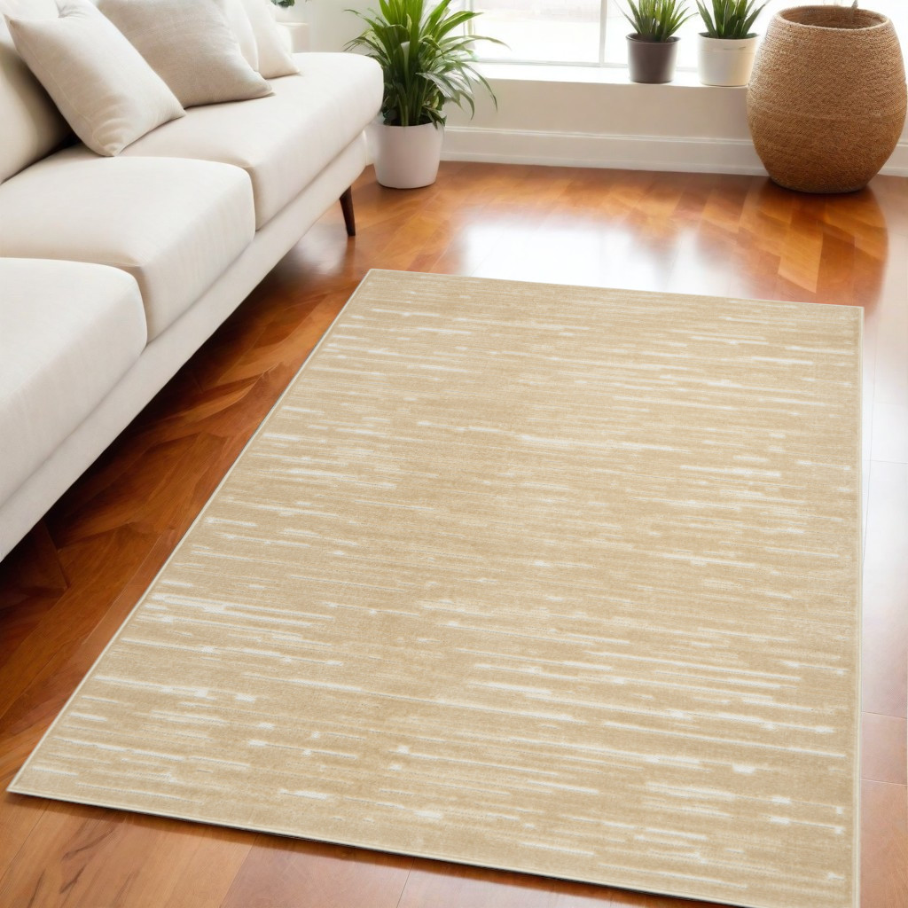 564043 5 x 7 ft. Geometric Rectangle Area Rug, Tan